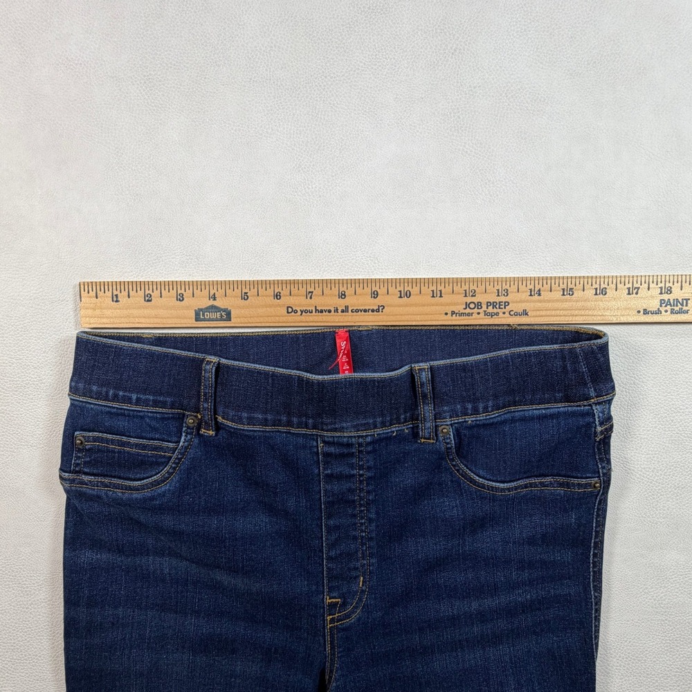 Spanx Flare Jeans Size Large Dark Indigo Pull On High Rise Denim Pants L - Picture 4 of 13